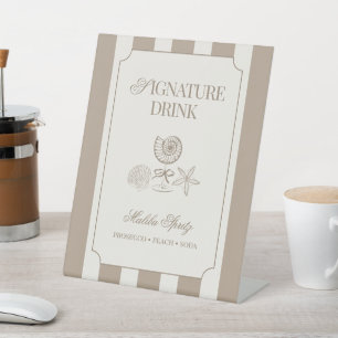Muscheln und Hochzeitsglocken Signature Drink Sockelschild