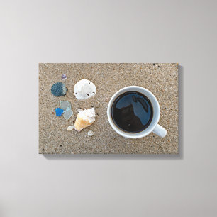 Muscheln und Kaffee Leinwanddruck