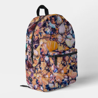 Muscheln und Kiesel Druckknopfbeutel Bedruckter Rucksack