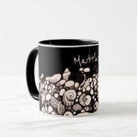 Muscheln und Kiesel Knochen China Tasse