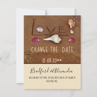 Muscheln und Liebe für Hochzeiten am Strand Save The Date