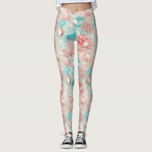 Muscheln und Ozeanwellen-Muster (11) Leggings