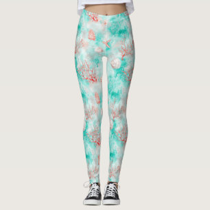 Muscheln und Ozeanwellen Muster (9) Leggings