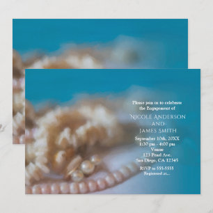 Muscheln und Perlen Elegante bemalte strandige Ein Einladung