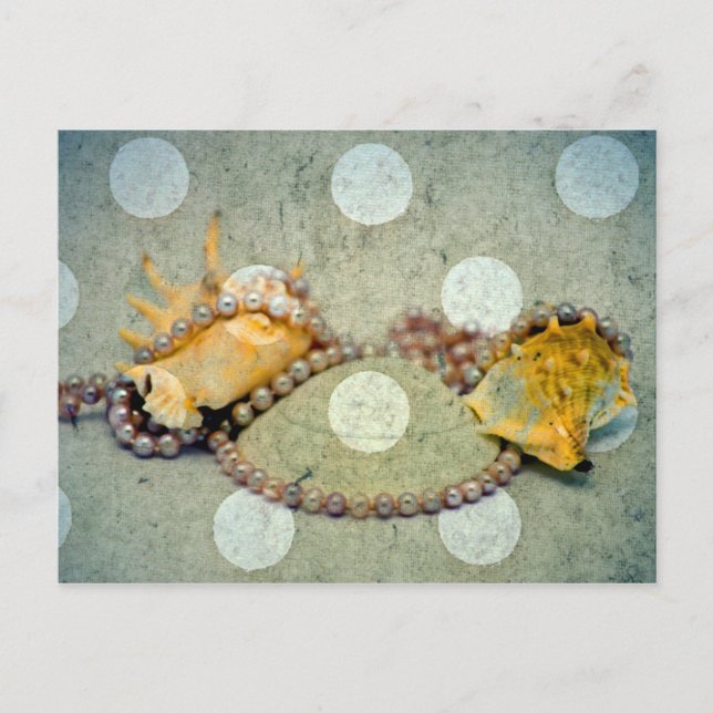 Muscheln und Perlen Postkarte (Vorderseite)