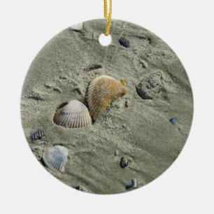 Muscheln und Sand Keramik Ornament