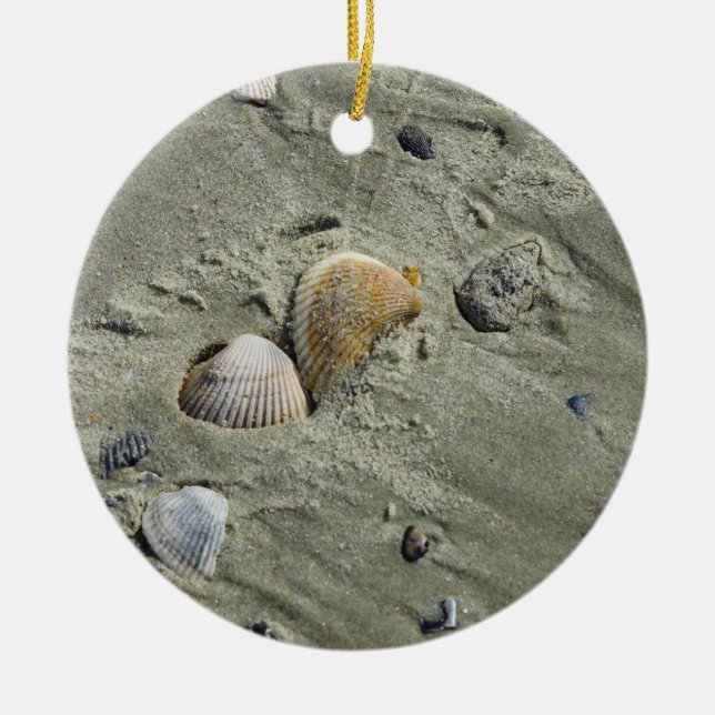Muscheln und Sand Keramik Ornament (Vorne)