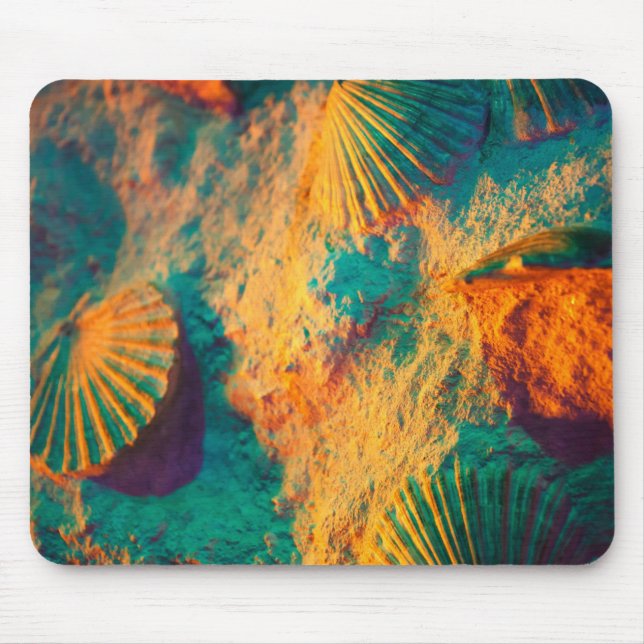 Muscheln und Sand Mousepad (Vorne)
