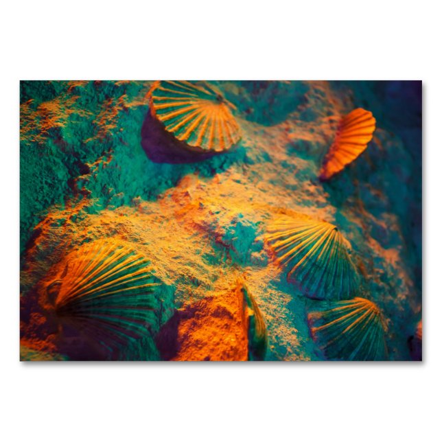 Muscheln und Sand Tischnummer (Vorderseite)