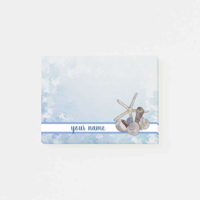 Muscheln und Seestern Post-it Klebezettel (Vorderseite)