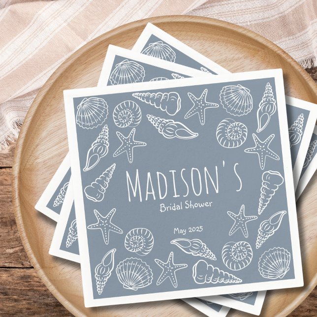 Muscheln und Star Fish Coastal Brautparty Serviette (Von Creator hochgeladen)