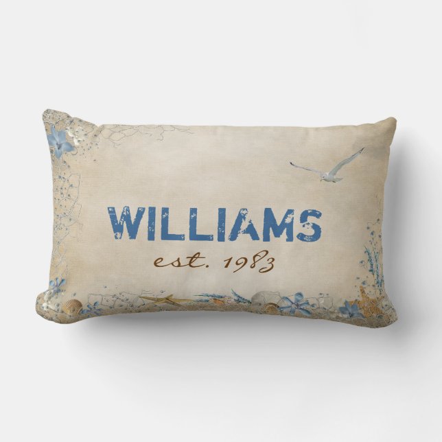 Muscheln und Starfish Lendenkissen (Vorderseite)