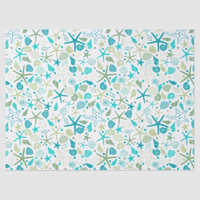 Muscheln und Starfish Seidenpapier (Vorderseite)