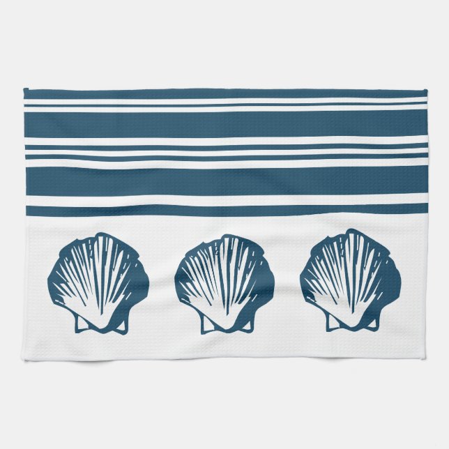 Muscheln und Streifen Geschirrtuch (Horizontal)