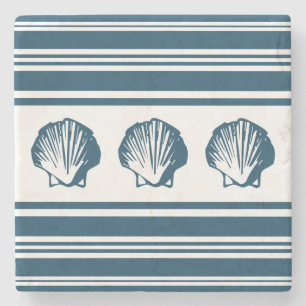 Muscheln und Streifen Steinuntersetzer