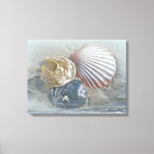 Muscheln und Surfen Leinwanddruck