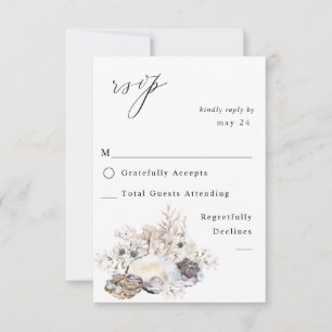 Muscheln und Weißblumen, Mehl UAWG 2 RSVP Karte