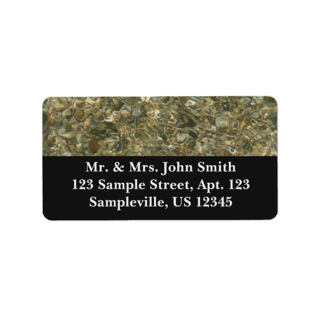 Muscheln unter Wasser Adressaufkleber (Vorne)