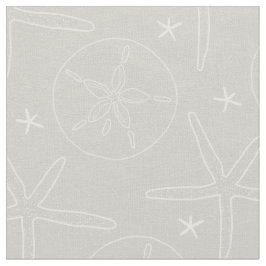 Muscheln von Grau und Weiß, Starfish, Sand Dollar Stoff