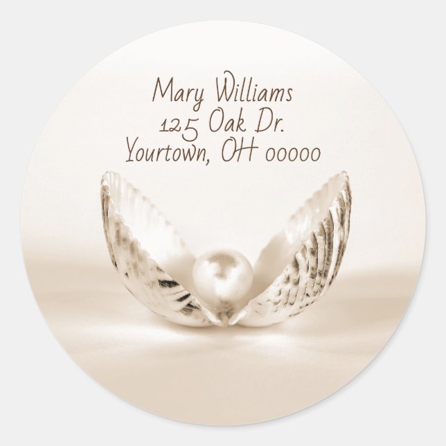 Muschelperle Runder Aufkleber (Vorderseite)