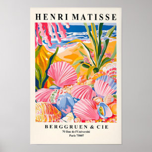 Muschelposter, Stranddeko, Küstenkunst-Druck, Poster