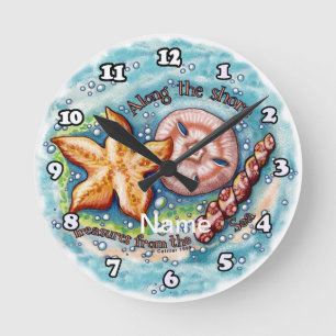 Muschelschätze  runde wanduhr