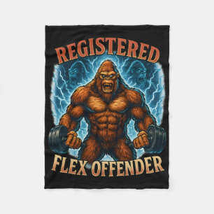 Muscle Bigfoot Registered Flex Offender Funny Gym Fleecedecke