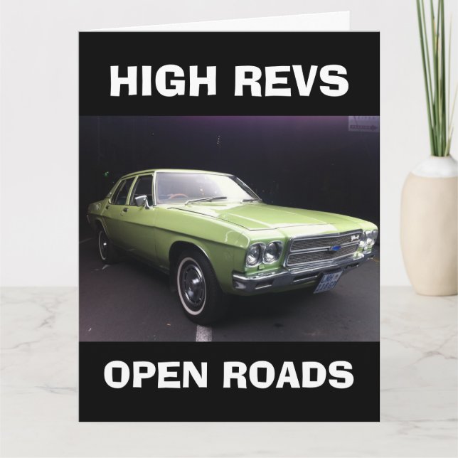 MUSCLE CAR BIRTHDAY GREETING CARD KARTE (Vorderseite)