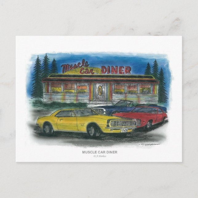 MUSCLE CAR DINGE Postkarte (Vorderseite)