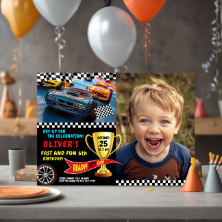 Muscle Car Geburtstagsstil für Jungen Einladung