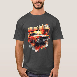 Muscle Car in Flammen Freunde T-Shirt