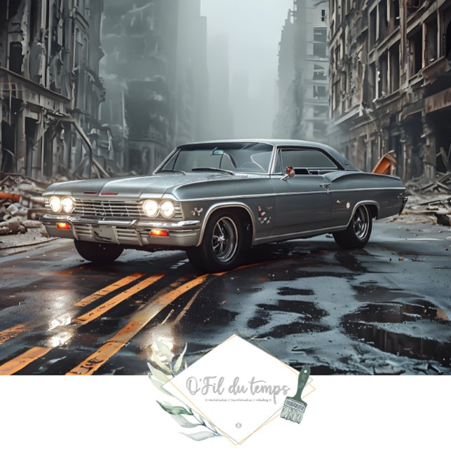 Muscle Car Post-Apokalyptische Stadtbild Dekoupage Seidenpapier (Von Creator hochgeladen)