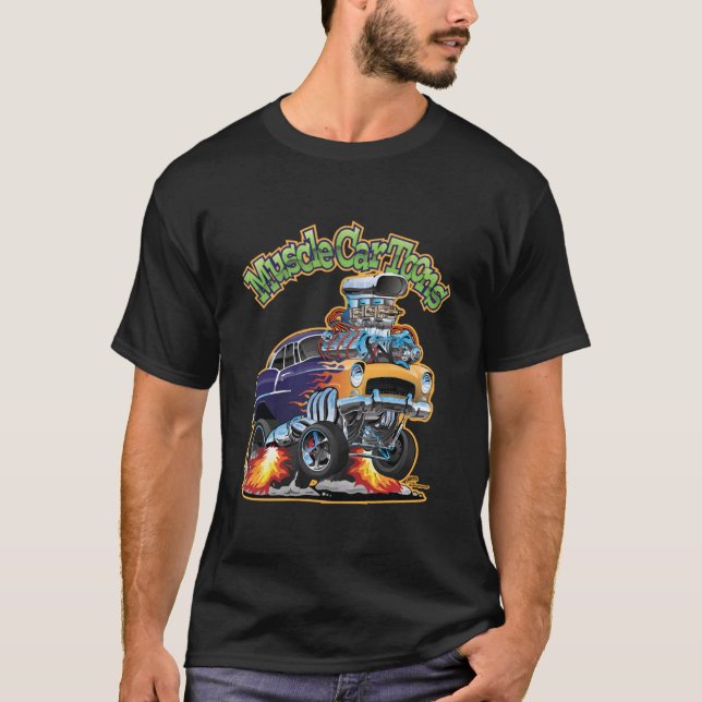 Muscle Car Tours Automotive Cartoon Comic Buch Cov T-Shirt (Vorderseite)