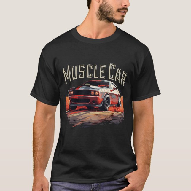 Muscle Car Turbo American Inhouse Sports Race Car T-Shirt (Vorderseite)