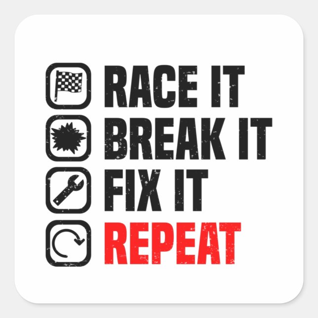 Muscle Car V8 Turboladung Tuning Race Car Quadratischer Aufkleber (Vorderseite)