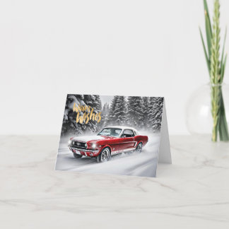 Muscle Car Weihnachtskarte. Karte