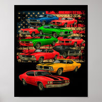 Muscle Classic Car Typ amerikanische Flagge Vatert
