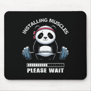 Muscle Gebäude Fitness Panda Gewichtheben Barbe Mousepad
