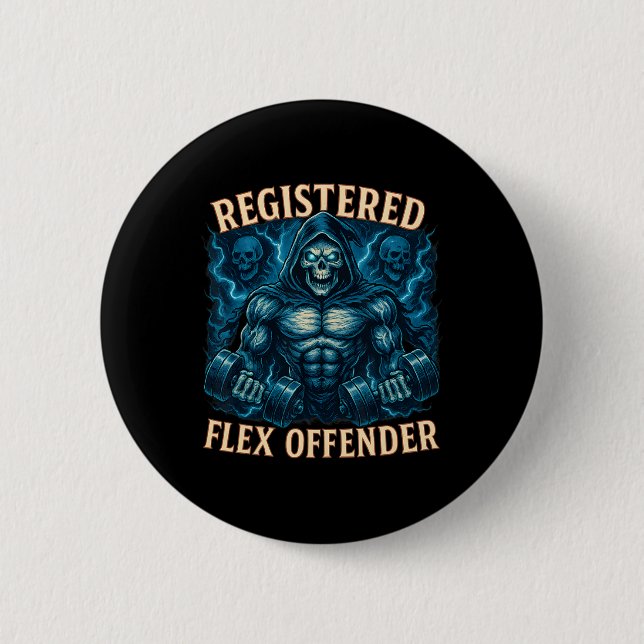 Muscle Grim Sensenmann registriert Flex Offender F Button (Vorderseite)
