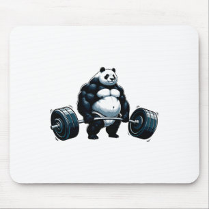 Muscle Gym Panda Bodybuilder Weightlift Motivat Mousepad