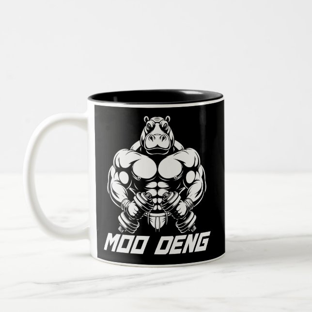 Muscle Hippo Moo Deng Zweifarbige Tasse (Links)