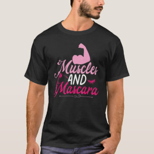 Muscle & Mascara Eyelashes Lipstick Funny Bold Gif T-Shirt