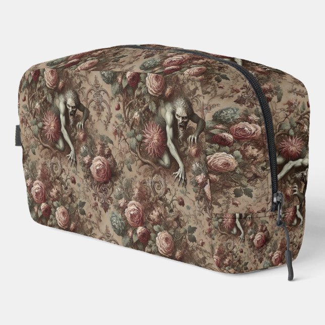 Muscle Memory – Gothic-Victorian-Blumendesign Waschbeutel (Rechte Ecke)
