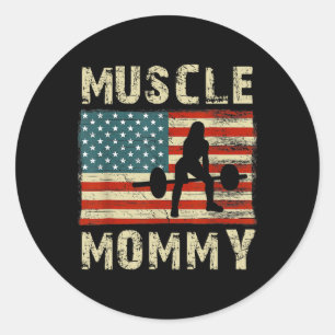 Muscle Mommy Womens Bodybuilding Bodybuilder Weich Runder Aufkleber