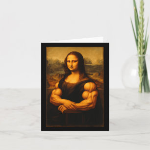 Muscle Mona Lisa Bodybuilder Weightlift und Karte