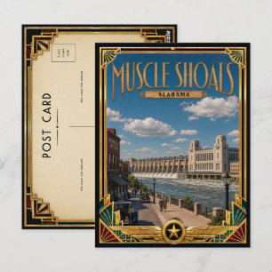 Muscle Shoals Alabama Vintage Art Deco Golden Age Postkarte