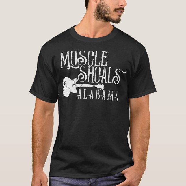 Muscle Shoals Alabama With Guitar Swampy Soul T-Shirt (Vorderseite)