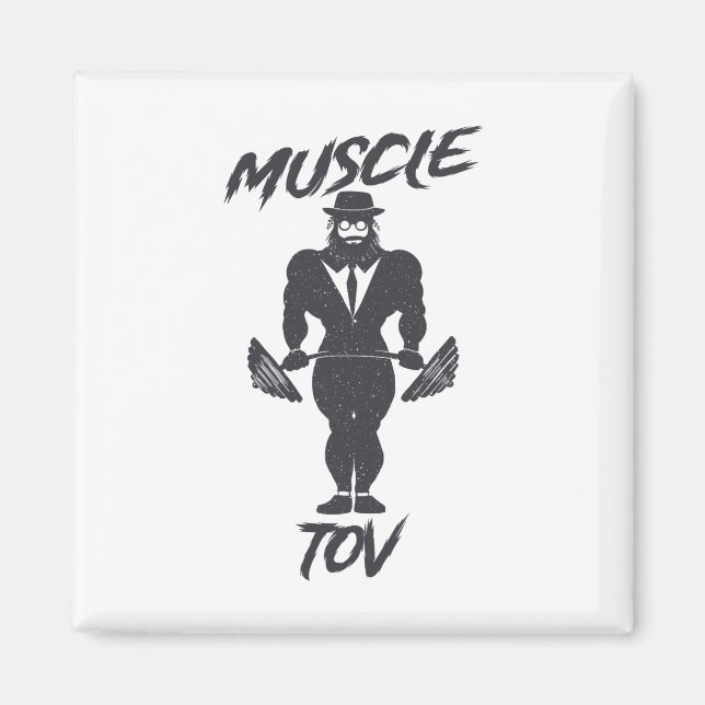Muscle Tov Weightlifting Bodybuilding Jewish Rabbi Magnet (Vorne)