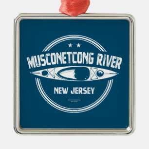 Musconetcong River New Jersey Kayaking Ornament Aus Metall