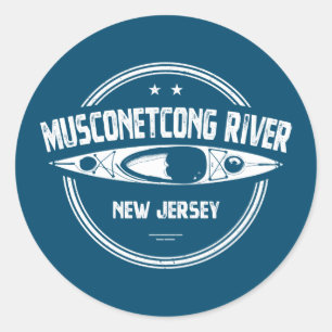 Musconetcong River New Jersey Kayaking Runder Aufkleber